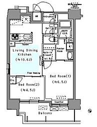 ParkAxis台東根岸 2DKの間取図画像