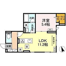 メゾンレクラ 1LDKの間取図画像
