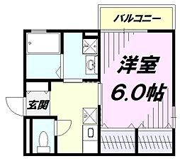 アムール 1Kの間取図画像
