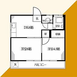 高石コーポ 2DKの間取図画像