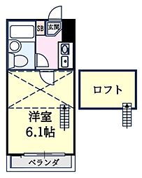 ジュネパレス稲毛第13 1Kの間取図画像
