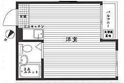 メゾン・ド・ラクテ ワンルームの間取図画像