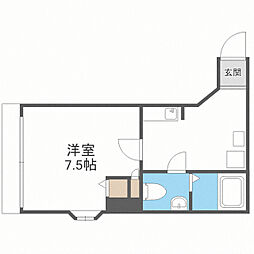 日之出ビル第2平尾 1Kの間取図画像