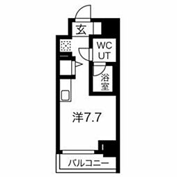 クラリッサ川崎グランデ ワンルームの間取図画像