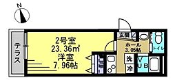 江戸川BASE 1Kの間取図画像