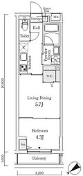S.E.S. 1LDKの間取図画像