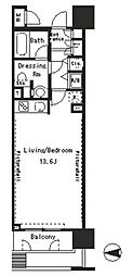 パークアクシス四谷ステージ ワンルームの間取図画像