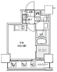 ParkCube愛宕山タワー ワンルームの間取図画像