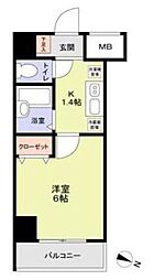 ロリエ笹塚 1Kの間取図画像