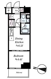 エルフォルテ東京EAST 1DKの間取図画像
