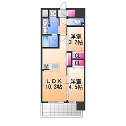 スプランディッド新金岡 2LDKの間取図画像