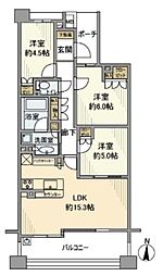 パークホームズ武蔵中原プロムナージュ 3LDKの間取図画像