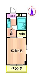 ＪＴマンション 4階1Kの間取り