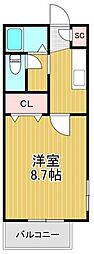 ソフィア氷川 1Kの間取図画像