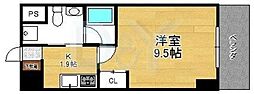 Tiara京桃山 1Kの間取図画像