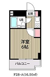 グランフィールド南行徳 1Kの間取図画像