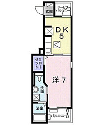 デュピエールEast 1DKの間取図画像