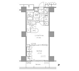 パークアクシス豊洲 1LDKの間取図画像