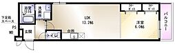 ハルミール忍ケ丘 1LDKの間取図画像