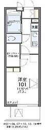 レオパレス新座サンハイツ 1Kの間取図画像