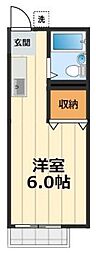 サンシティメゾン寿 1Kの間取図画像