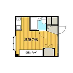 シャルティ ワンルームの間取図画像