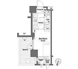 パークキューブ笹塚 7階1Kの間取り