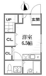 西武新宿線 沼袋駅 徒歩5分の賃貸アパート 1階ワンルームの間取り