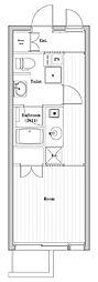 HarmonyGracia不動前 1Kの間取図画像