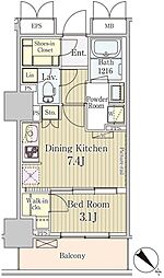 パークアクシス御茶ノ水 1DKの間取図画像