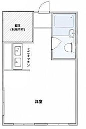 ドエル田園ガーデン山 ワンルームの間取図画像