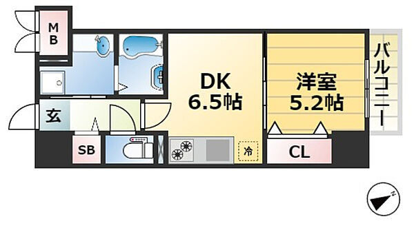 兵庫県神戸市中央区磯辺通２丁目(賃貸マンション1DK・3階・34.34㎡)の写真 その2