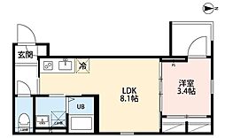 robot home 西大宮II 3階1LDKの間取り