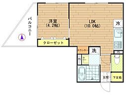 アリーチェ亀戸 1LDKの間取図画像