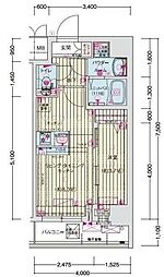 プレリス横浜アルヴィア 1LDKの間取図画像