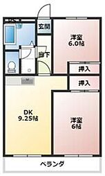 富志正第五 2LDKの間取図画像