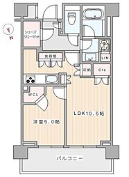 ピアース恵比寿 1LDKの間取図画像