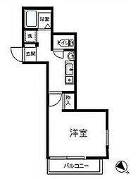 ビラフォレスト武蔵新田 1Kの間取図画像