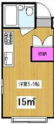 メゾンラメールE 1Kの間取図画像