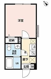 KUKKA八千代台 1Kの間取図画像