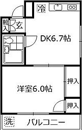 サンライズ成増 1DKの間取図画像