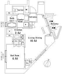 パークアクシス方南町 1LDKの間取図画像