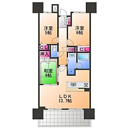 プレミスト日根野駅前ザフォルテージ 3LDKの間取図画像