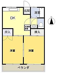 臼倉マンション 2DKの間取図画像