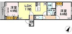 セレスティア柴又VII 2LDKの間取図画像