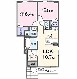 ハウスプリムローズ VIII 2LDKの間取図画像