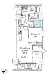 Parknadefit南青山Garden 2LDKの間取図画像