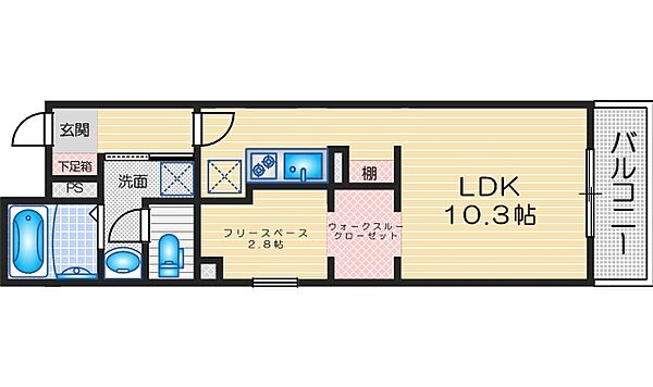 BLANCOSTA THE CLASS ｜大阪府豊中市庄内西町３丁目(賃貸マンション1LDK・3階・33.48㎡)の写真 その2