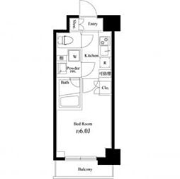 ハーモニーレジデンス武蔵小杉002 1階1Kの間取り