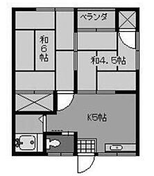 第2渋谷ハイツ 2Kの間取図画像